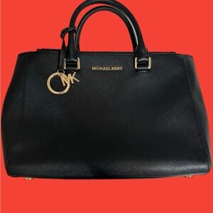 Michael Kors Leather Satchel black bag